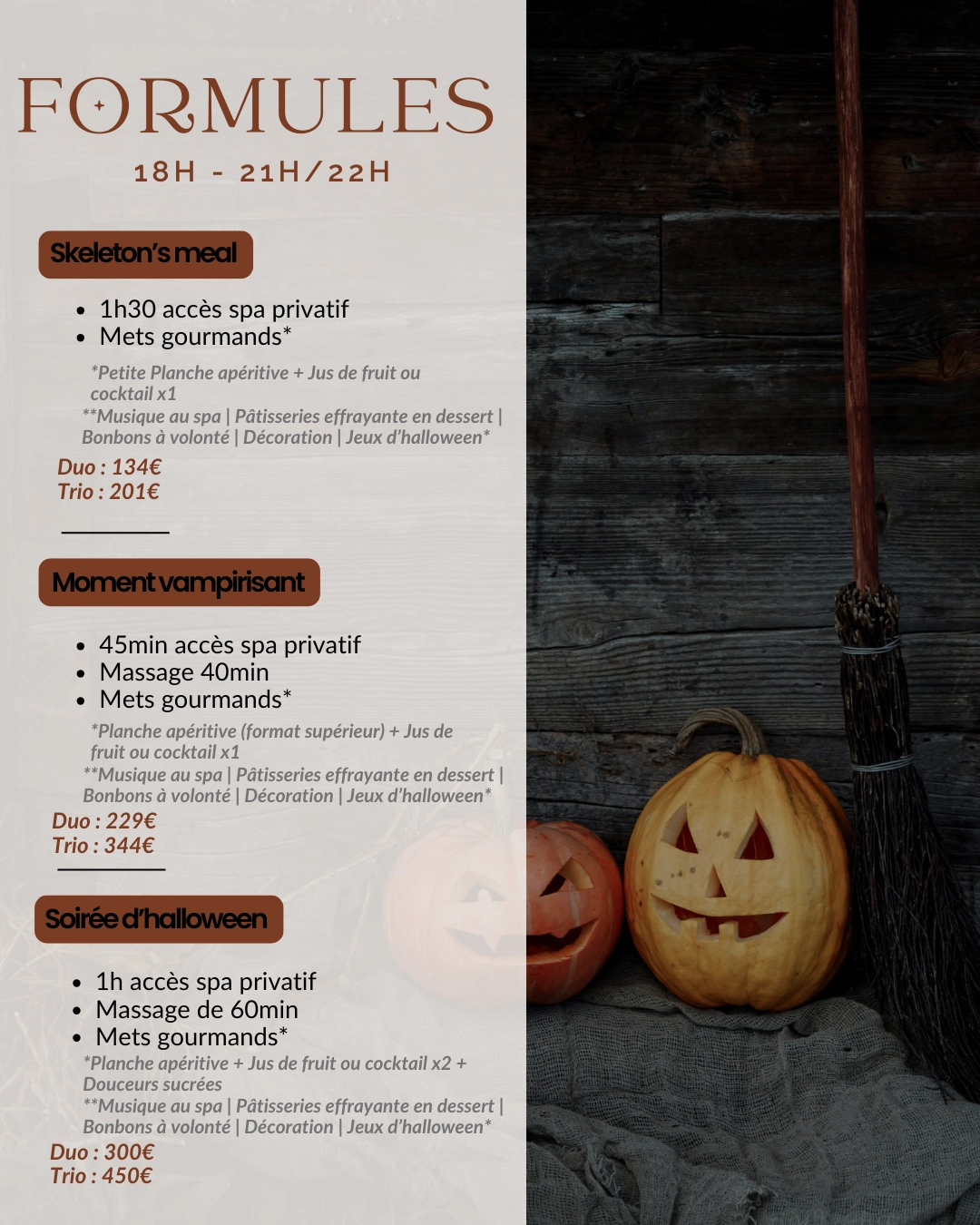 formules-halloween-soir-UNIVERSPA événement Saint Patrick chez UNIVERSPA formules soirées